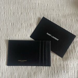 Authentic Saint Laurent Black Leather Card Case
